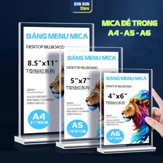 Menu mica để bàn A5, A6 - Chuyên để menu, bảng mã QR ngân hàng...  Hàng đẹp bao đổi trả