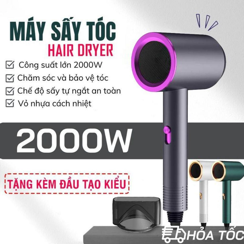 Máy Sấy Tóc Mini Công Suất Lớn Tạo Kiểu Với 2 Chiều Nóng Lạnh, Máy Sấy Phạm Thoại Có Ánh Sáng Tím