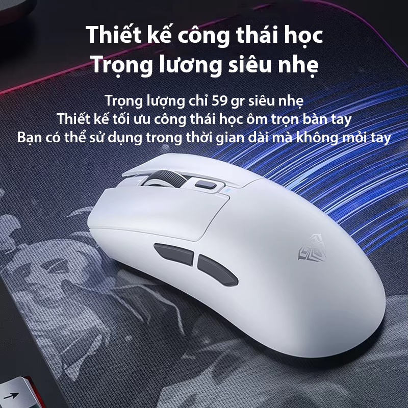 Chuột Gaming AULA SC380 - Siêu nhẹ chỉ 59 gr - 3 Mode kết nối - Dock sạc RGB - DPI 12000 | BigBuy360 - bigbuy360.vn