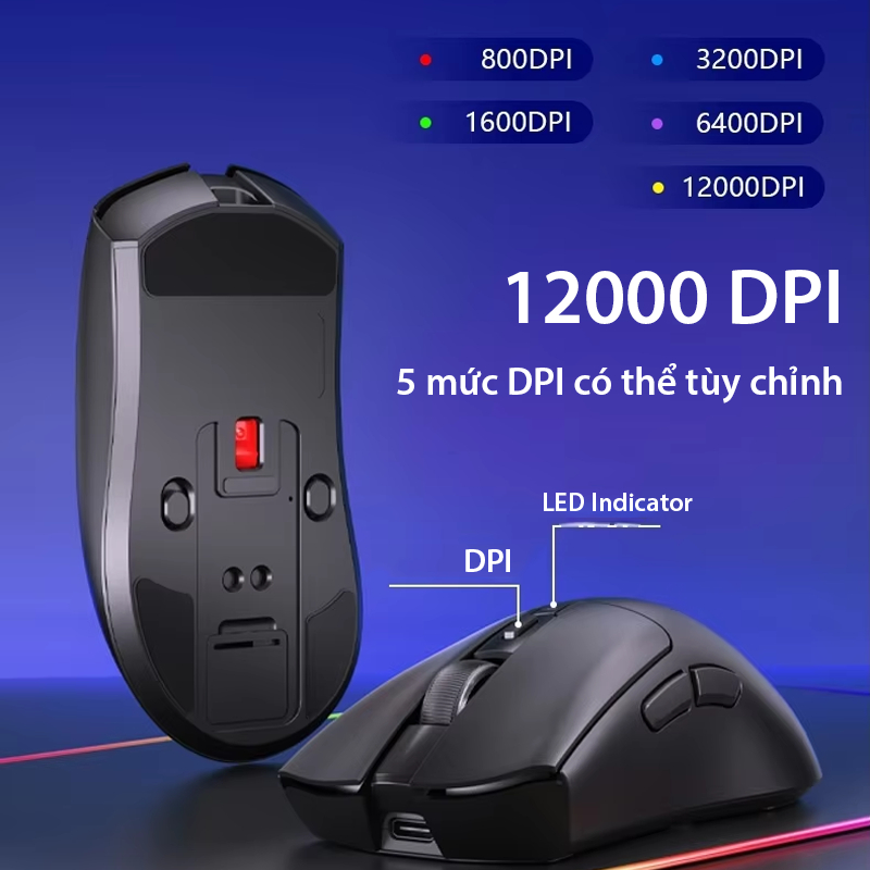Chuột Gaming AULA SC380 - Siêu nhẹ chỉ 59 gr - 3 Mode kết nối - Dock sạc RGB - DPI 12000 | BigBuy360 - bigbuy360.vn
