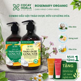 [FREESHIP] Combo Dầu Gội Xả Thảo Dược Hữu Cơ Gừng Dừa Cỏ Cây Hoa Lá Sạch Gàu Ngứa 440g
