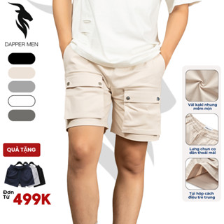 Quần Lửng Nam Kaki Màu Xám,Đen, Đen, Kem Quần Short Nam Tập Gym, Chạy Bộ QDKKH985 DAPPER MAN