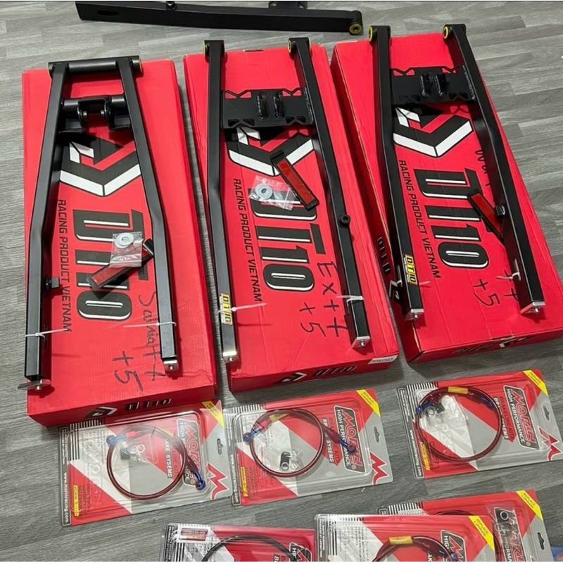 Gấp Sắt DT10 +5 +7CM Cho Satria Raider Winner Sonic Có Tặng Kèm Dây Dầu Sau Gắn Như Zin