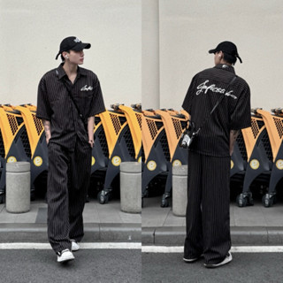 Áo sơ mi tay ngắn thêu khối mút FAFIC dáng BOXY nam nữ basic striped shirt hàn quốc