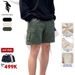 Quần Lửng Nam Kaki Màu Xanh ,Đen, Kem Quần Short Nam Tập Gym, Chạy Bộ Dapper Men QDHH420