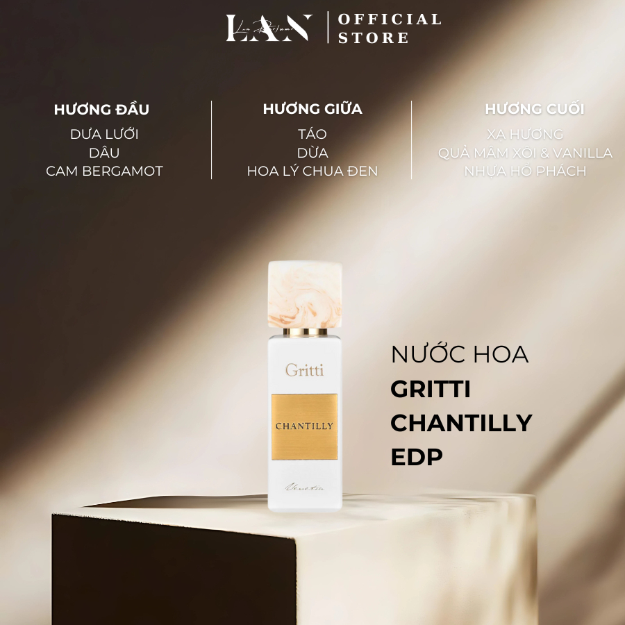 [LAN] Nước hoa Nữ Gritti Chantilly EDP 10/20ml