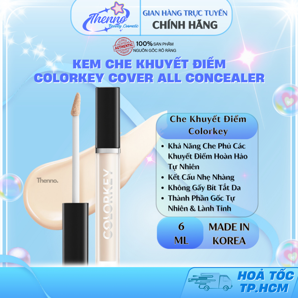 Kem Che Khuyết Điểm Dạng Lỏng Colorkey Cover All Concealer 6ml