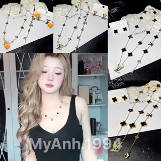 Set bộ titan 2 mặt khuyên tai vòng cổ vòng tay L đính đá siêu xinh mã MA3440