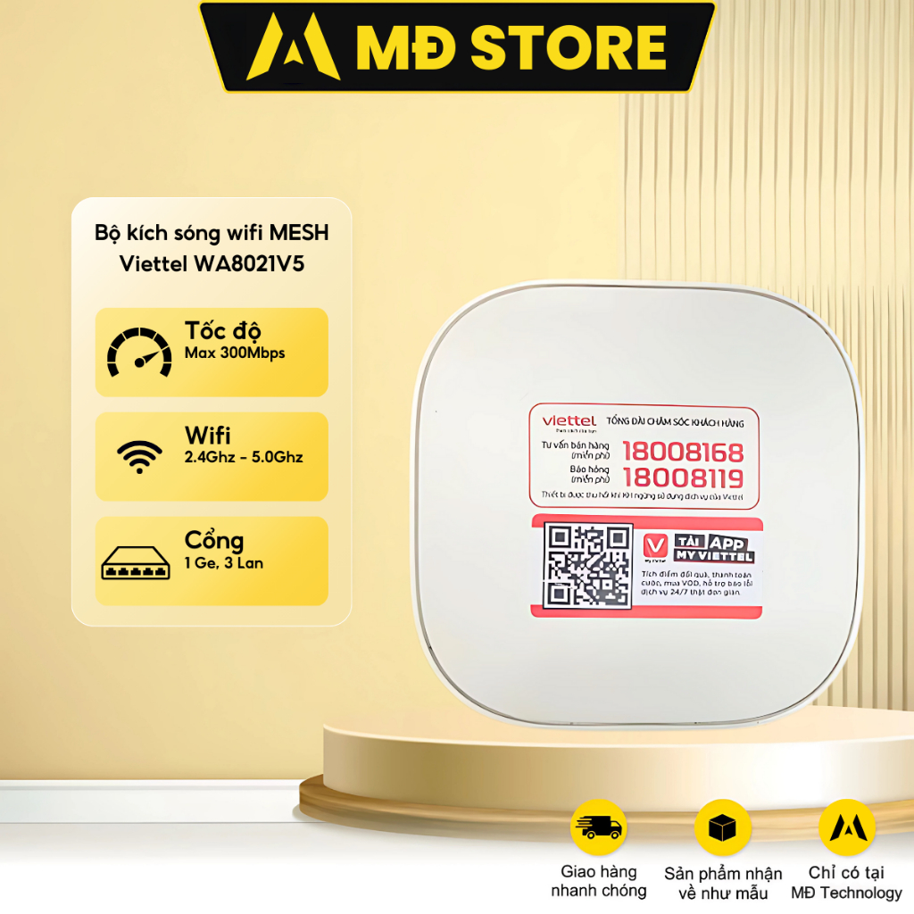 Bộ kích sóng wifi Mesh Viettel WA8021V5 Đã Unlock Đầy Đủ Phụ Kiện Đã Qua Sử Dụng - MĐ Technology