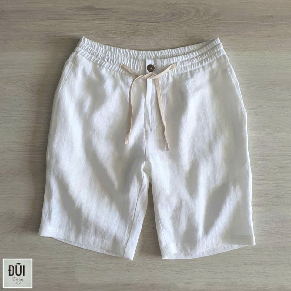 Quần đũi nam cạp chun short trắng