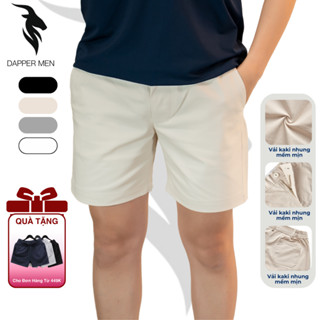 Quần Short Nam Ngắn Vải Kaki Xịn, Lưng Đai Thun, Khoá Kéo Co Giãn 2 Chiều, Chuẩn Form Dapper Men QDLT430