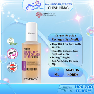 Tinh Chất Tái Tạo Phục Hồi Da Sur.Medic+ Super Peptide Collagen Lifting Serum 50ml Hàn Quốc