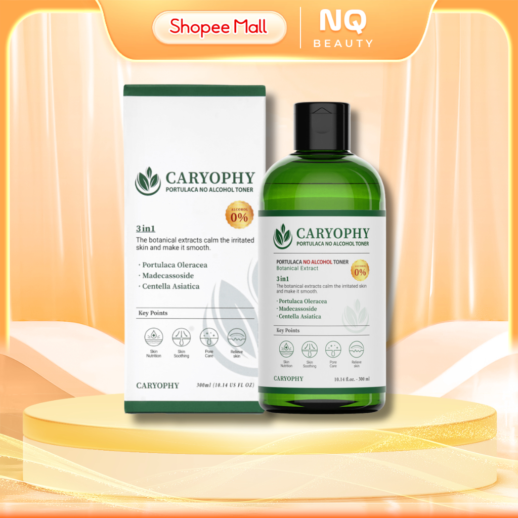 Nước Hoa Hồng/Toner Caryophy Không Cồn Dịu Nhẹ Kiểm Soát Nhờn Giảm Và Ngừa Mụn 300ml