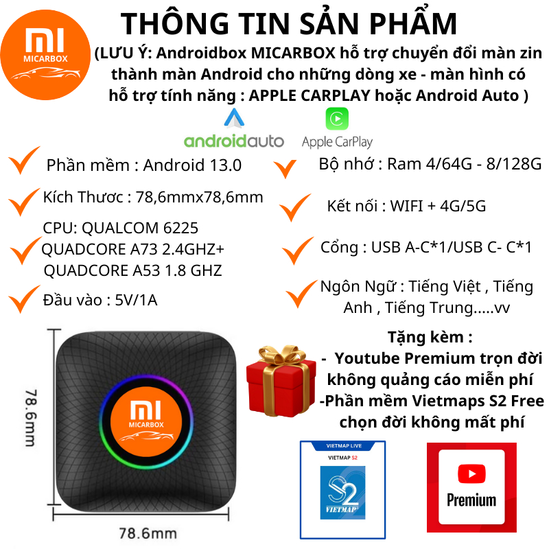 Android Box Ô Tô Xiaomi MICAR BOX, Bộ Chuyển Đổi Màn Hình Zin Của Xe Ô Tô Sang Màn Hình Android Ô Tô, Android Ô Tô BH12T | BigBuy360 - bigbuy360.vn