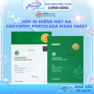 Hộp 10 Miếng Mặt Nạ Caryophy Portulaca Mask Sheet Giảm Mụn Mờ Thâm Dưỡng Ẩm 22gx10 Hàn Quốc