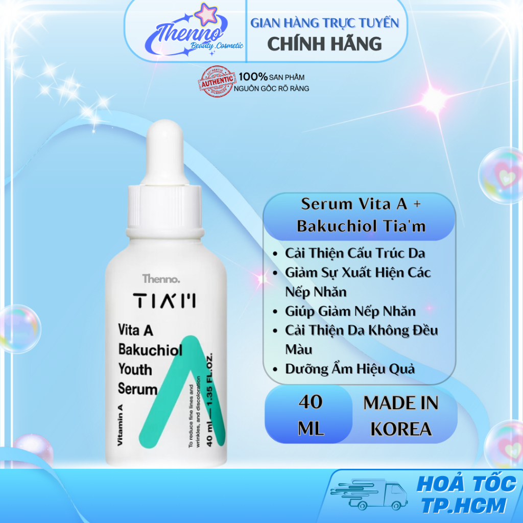 Serum Tia'm Căng Bóng, Trẻ Hoá Da Vita A Bakuchiol + Retinol Youth Serum 40ml Hàn Quốc