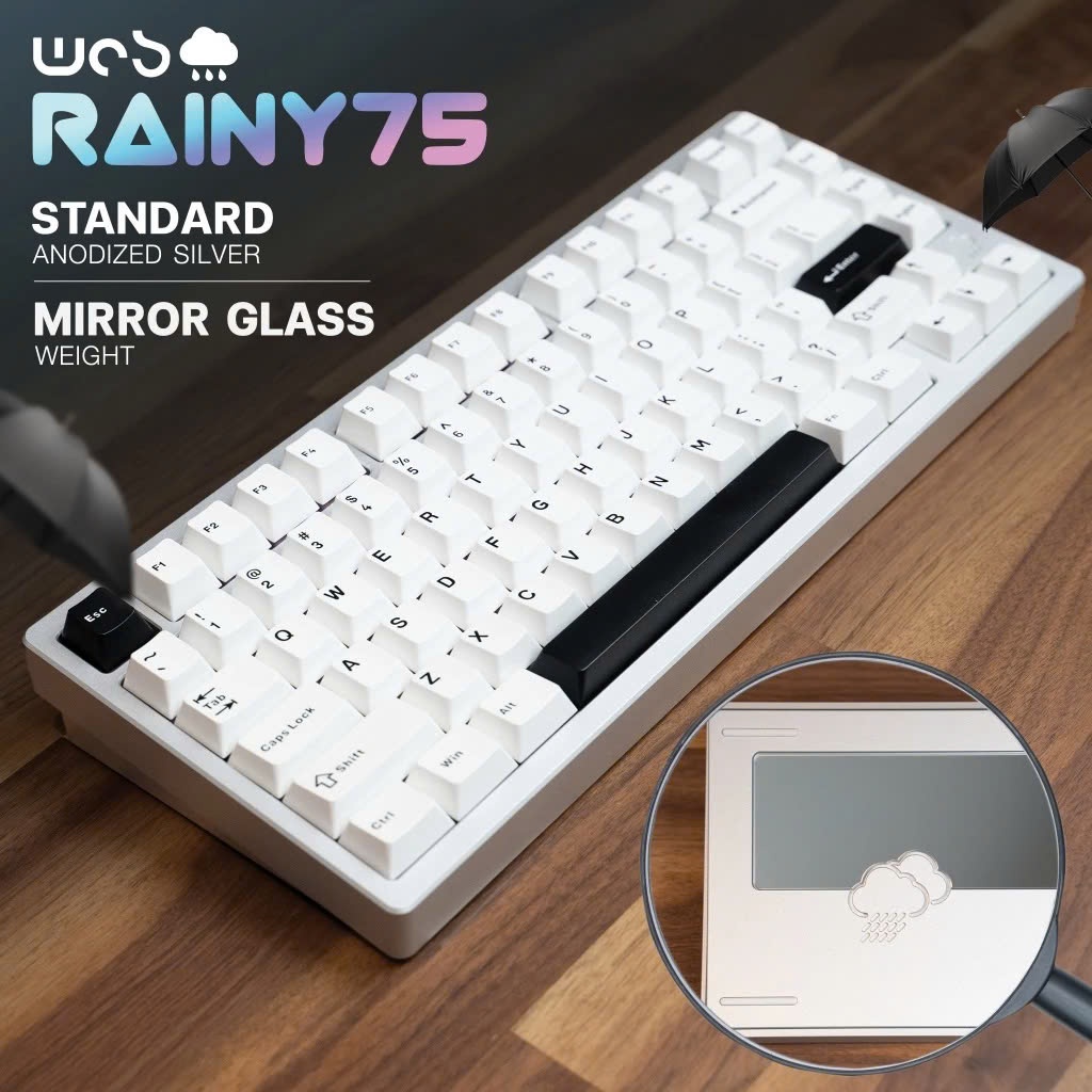 [BH 12 THÁNG CHÍNH HÃNG] - Bàn phím cơ không dây RAINY75 - Layout 75%, Full Nhôm, Led RGB | BigBuy360 - bigbuy360.vn