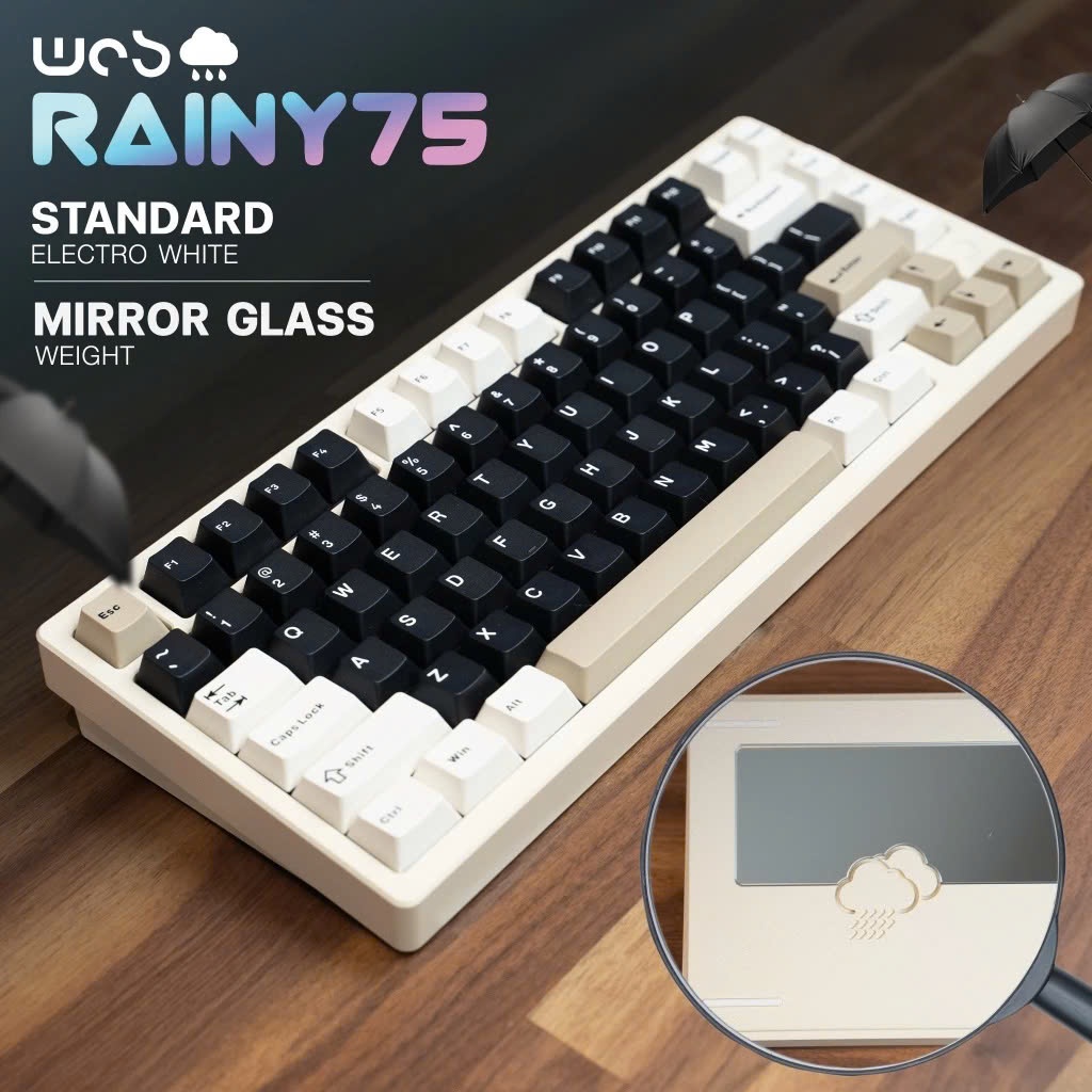 [BH 12 THÁNG CHÍNH HÃNG] - Bàn phím cơ không dây RAINY75 - Layout 75%, Full Nhôm, Led RGB | BigBuy360 - bigbuy360.vn