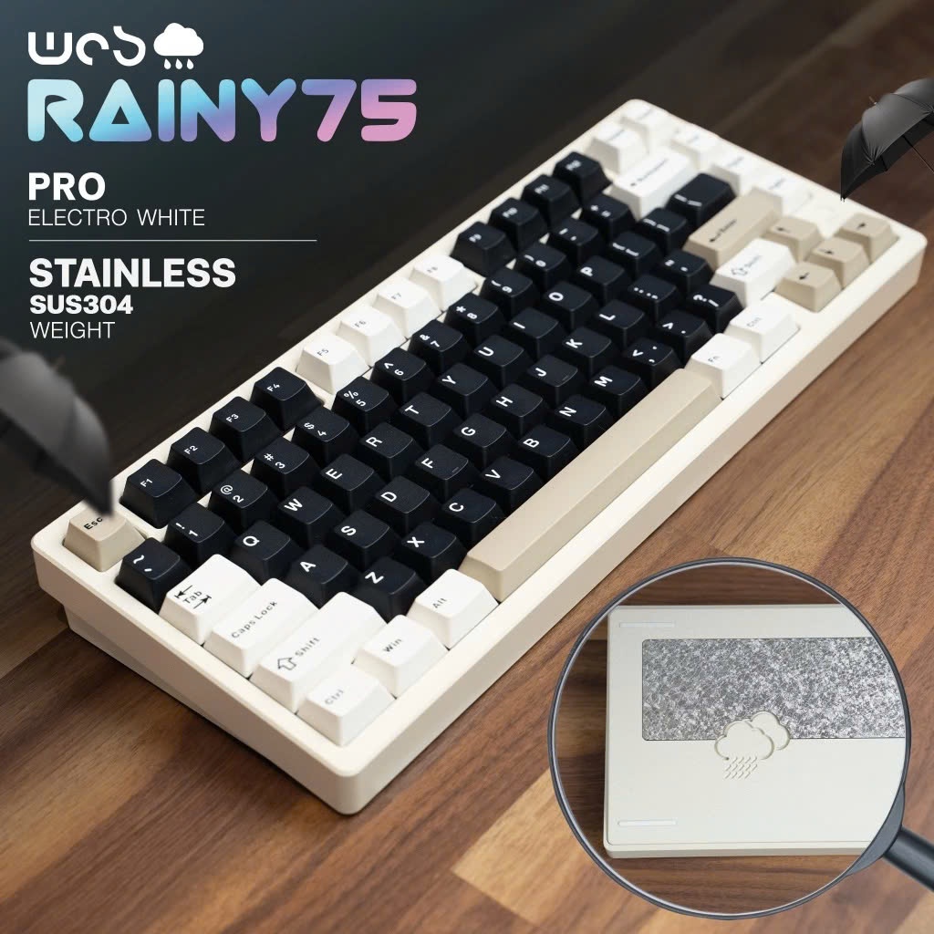 [BH 12 THÁNG CHÍNH HÃNG] - Bàn phím cơ không dây RAINY75 - Layout 75%, Full Nhôm, Led RGB | BigBuy360 - bigbuy360.vn