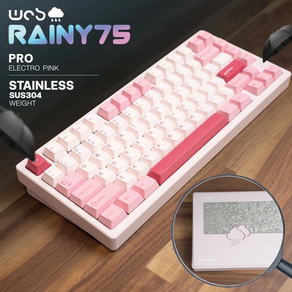 [BH 12 THÁNG CHÍNH HÃNG] - Bàn phím cơ không dây RAINY75 - Layout 75%, Full Nhôm, Led RGB | BigBuy360 - bigbuy360.vn