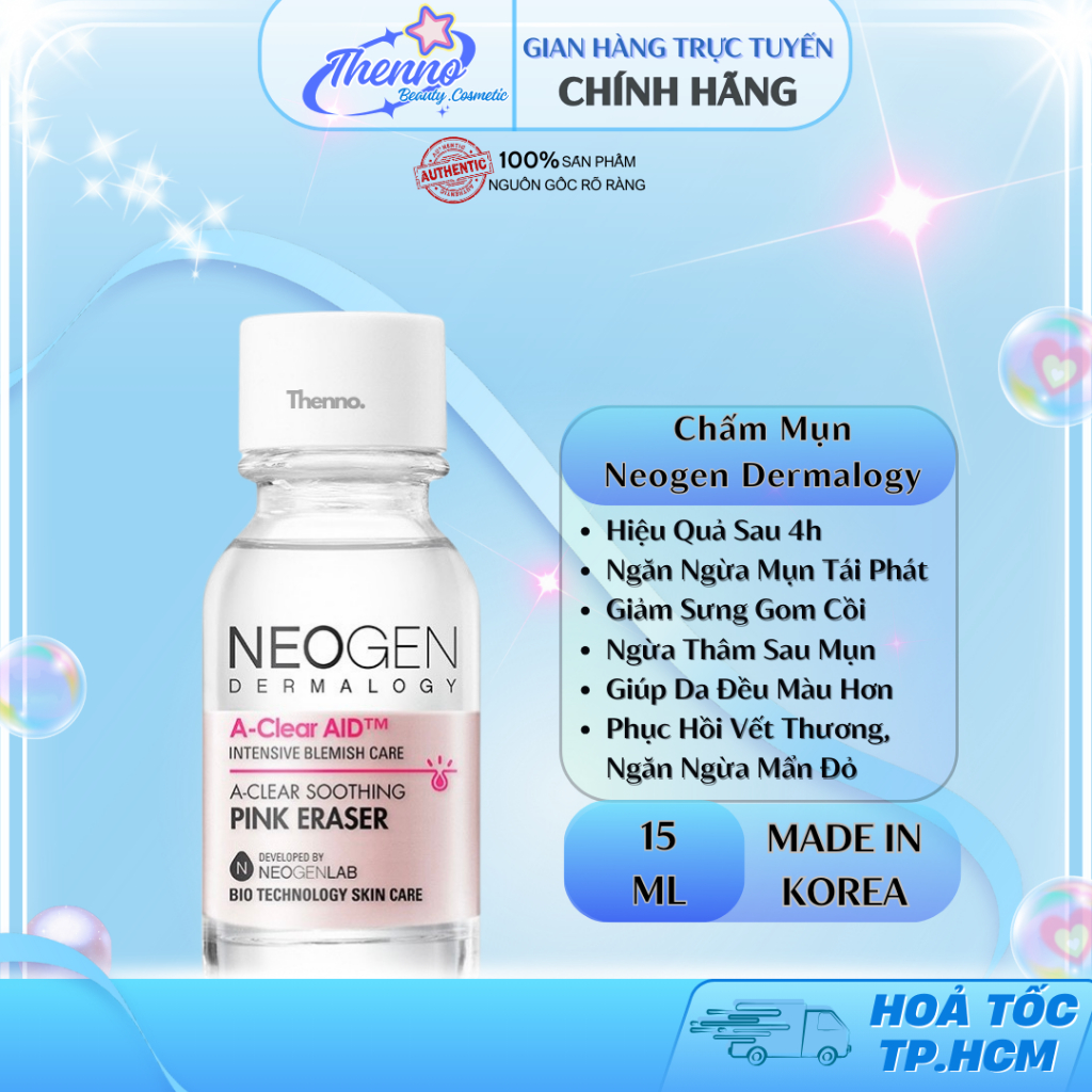 Dung Dịch Chấm Mụn, Giảm Sưng Cấp Tốc Neogen Dermalogy A-Clear Soothing Pink Eraser 15ml Hàn Quốc