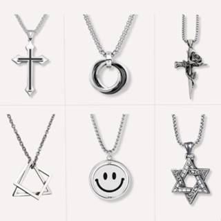 Dây Chuyền Nam Nữ Titan Không Gỉ Cao Cấp Màu Bạc, Vòng Cổ Unisex Phong Cách Hiphop Boh Accessories nhiều mặt lựa chọn