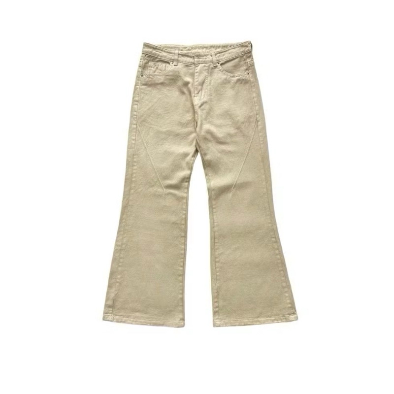 BEIGE FLARED JEANS - Quần baggy jeans ống loe màu be form unisex 1821