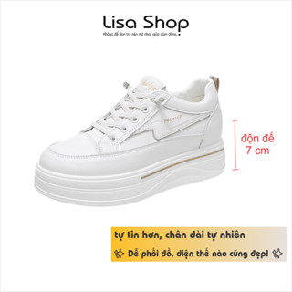 Giày Thể Thao Nữ Đế Cao Độn Đế 7cm Lisa Giày Lười Không Cần Buộc Dây Tôn Dáng Da Cao Cấp M45