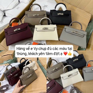 Túi chữ H size 22 và size 19 dáng lùn da lì tag vàng 89018#