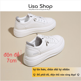  Giày Nữ Trắng Giày Thể Thao Nữ Sneaker Lisa Độn Đế Cao 7cm Êm Chân Cao Cấp M14 