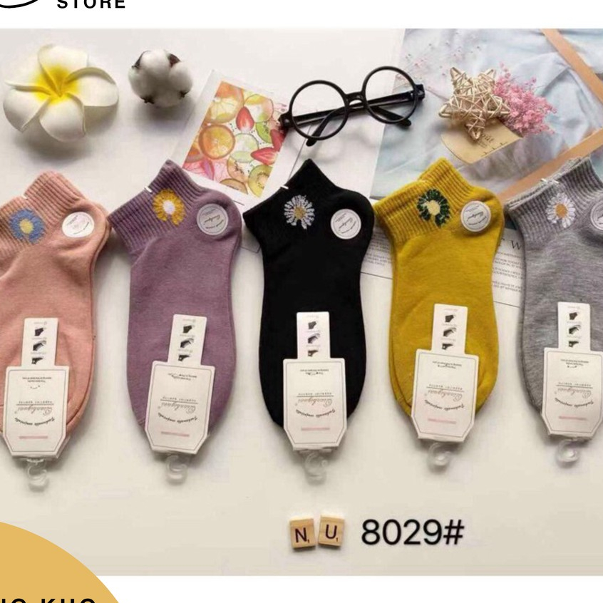 Set 10 Đôi Tất Hoa Cúc Loại Đẹp Dày Dặn