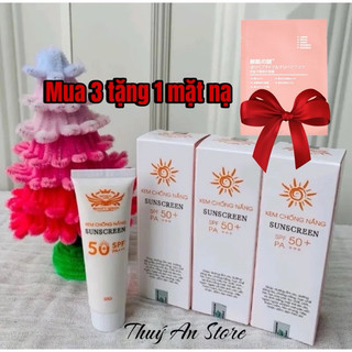  combo 3 tuýp kem chống nắng kiềm dầu kháng nước beauty queen 