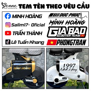 Tem tên dán xe điện theo yêu cầu,  tem chữ ký dán xe máy, xe điện , ô tô, mũ bảo hiểm, dán điện thoại Decal chống nước