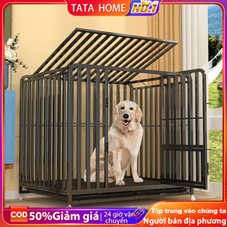 Chuồng Chó Nan Ống Cao Cấp Sơn Tĩnh Điện Dành Cho Thú Cưng Chó Mèo Lớn Lồng Chó Lớn Dày Và Chắc Chắn Có bánh xe Lồng di