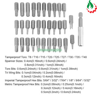 Bộ mũi vít 5 kiểu 33 chi tiết