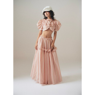 Set áo croptop tay bồng và chân váy dài INTO.EIGHT thiết kế (LULLABY SET)