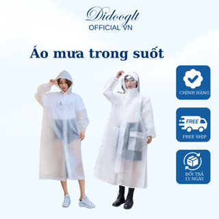 Áo Mưa Trong Suốt Có Khoá Kèm Khúc Cài Phía Ngoài Chống Mưa Bão Chống Thấm Nước Tuyệt Đối
