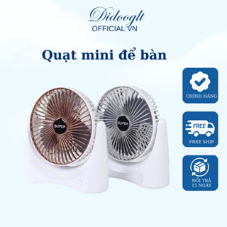 Quạt tích điện mini để bàn Super Fan công xuất lớn xoay 360 độ tiện lới động cơ êm ái ( Mẫu Mới  )