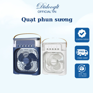 Quạt phun sương 600ml để bàn Didooglt Quạt mini để bàn tiện lợi, Có 5 đầu phun sương kèm đèn led 7 màu