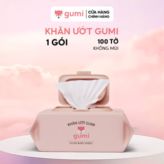 Gói khăn giấy ướt Gumi 100 tờ không mùi cho bé khăn ướt khăn lau em bé