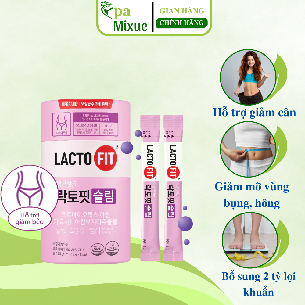 Men Tiêu Hoá Lợi Khuẩn Lacto Fit Slim, Hỗ trợ giảm cân, cải thiện đường ruột, tiêu hoá tốt MixueSpa 