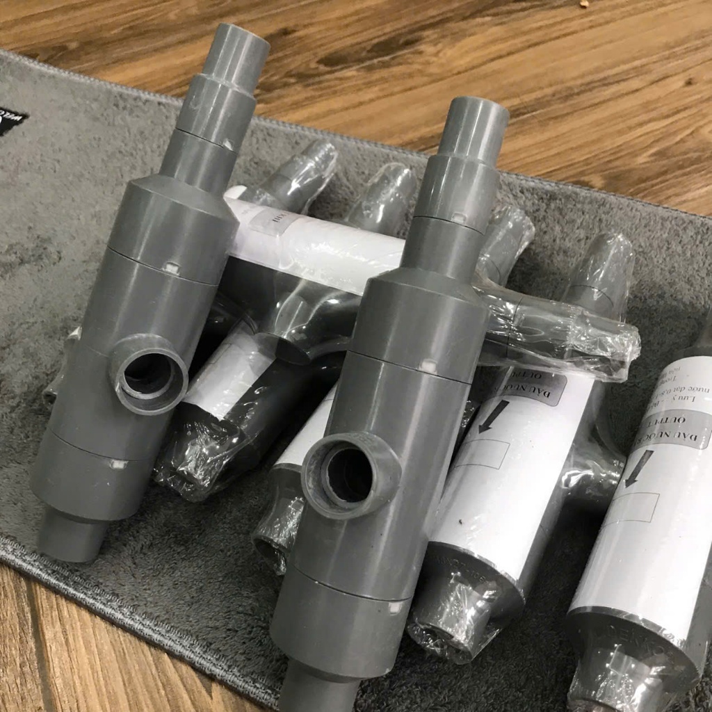 Bộ trộn khí Ejector /Venturi SMARTONE D48/27 trong xử lí nước giếng khoan nhiễm sắt