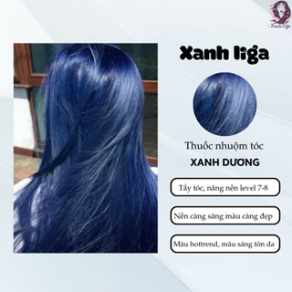 thuốc nhuộm tóc màu xanh dương+ tặng kèm oxy trợ dưỡng