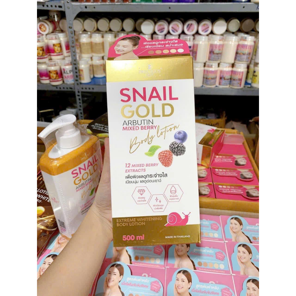 Sữa Dưỡng Thể Body Snail Gold Arbutin Mix Berry Body Lotion Precious Skin Dưỡng Trắng Body 500ml