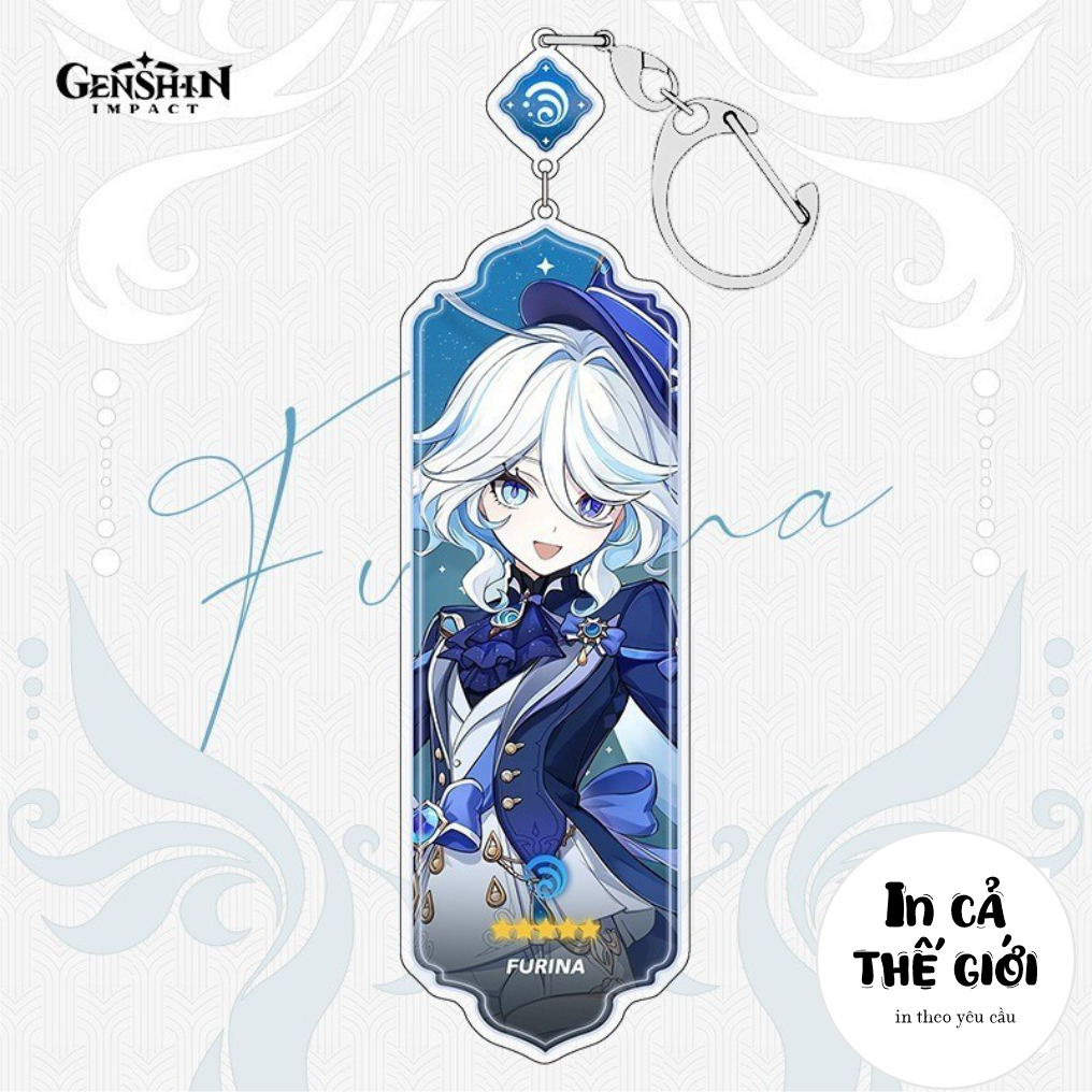 Móc khoá Genshin Impact nhựa 2 mặt, móc khoá mô hình nhân vật genshin Lyney, Furina, Navia