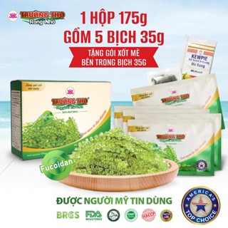 1 hộp rong nho tách nước Trường Thọ 175g gồm 5 bịch 35g tặng kèm xốt mè rang, không mặn không tanh, Người Mỹ tin dùng