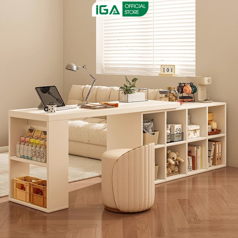 Kệ sách tổ ong đa năng kết hợp bàn làm việc có thể điều chỉnh linh hoạt thương hiệu IGA - gp368