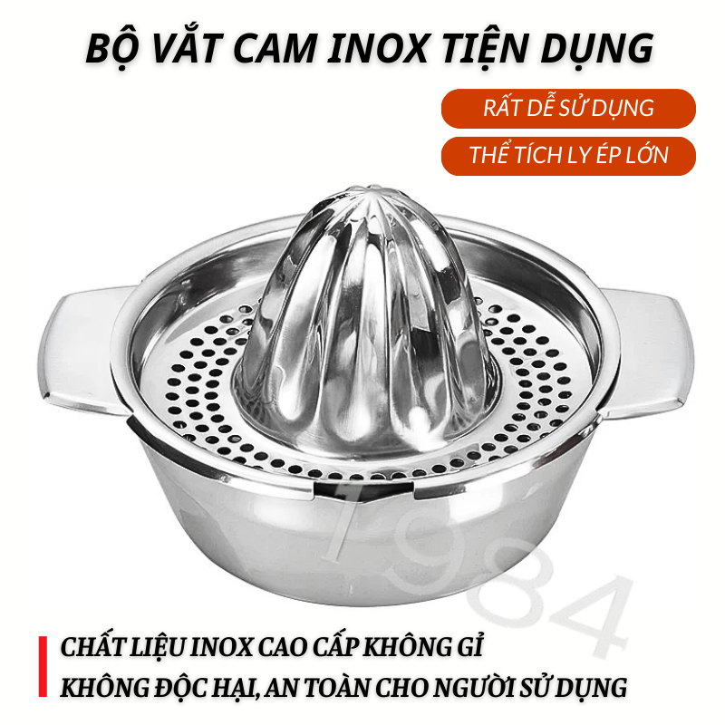 Đồ vắt cam inox cao cấp an toàn, tiện dụng giúp tăng cường sức đề kháng