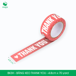  BK3H - Combo 6 Băng keo in chữ THANK YOU 4.8cm x 70yard băng dính niêm phong hàng dễ vỡ 