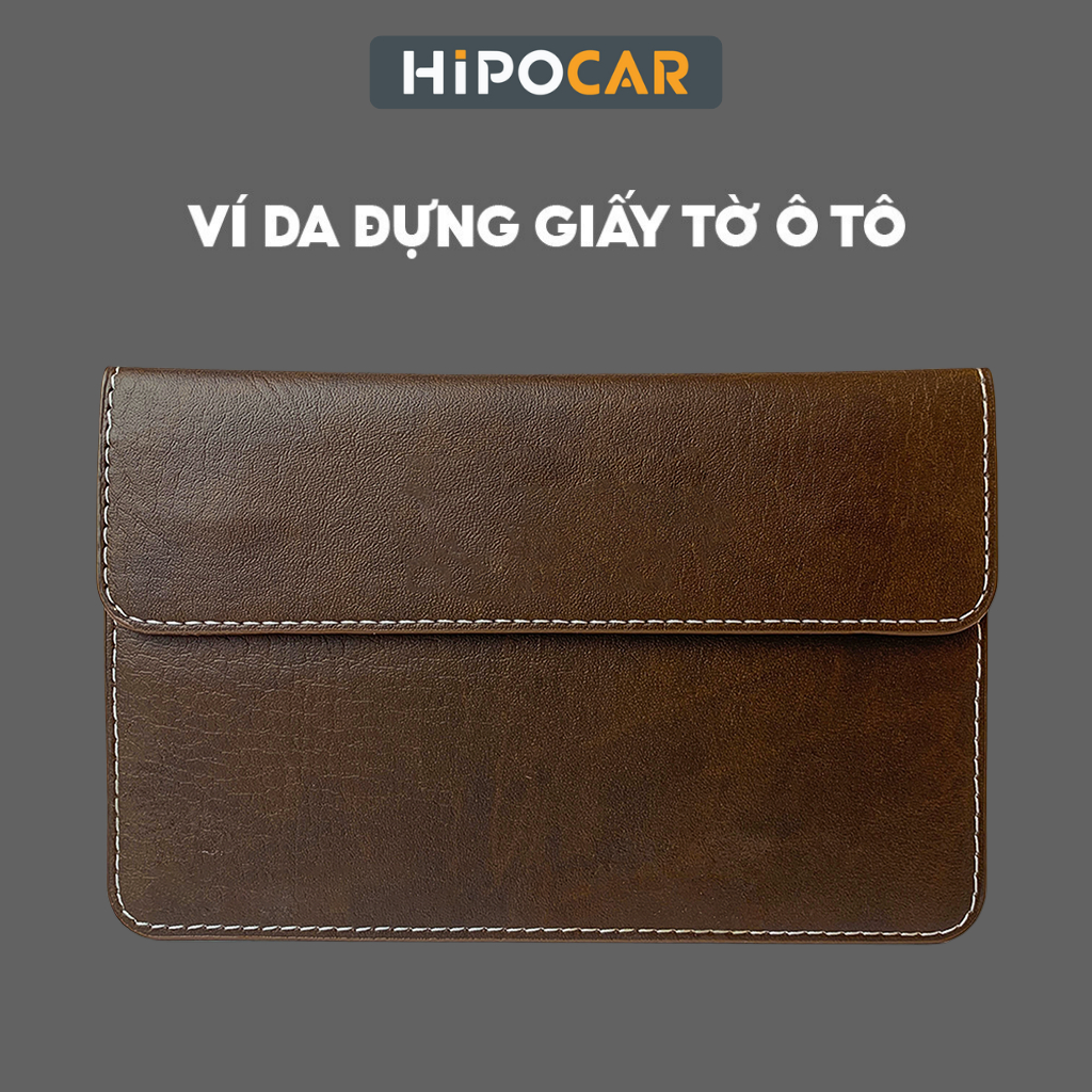Ví da đựng giấy tờ ô tô HipoCar chuyên đựng đăng kiểm xe bảo hiểm đăng kí ô tô chất liệu da sang trọng 3 ngăn tiện lợi